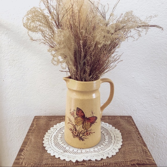 Vintage Boho Style Treasure Craft Butterfly Pitcher - Picture 2 of 7